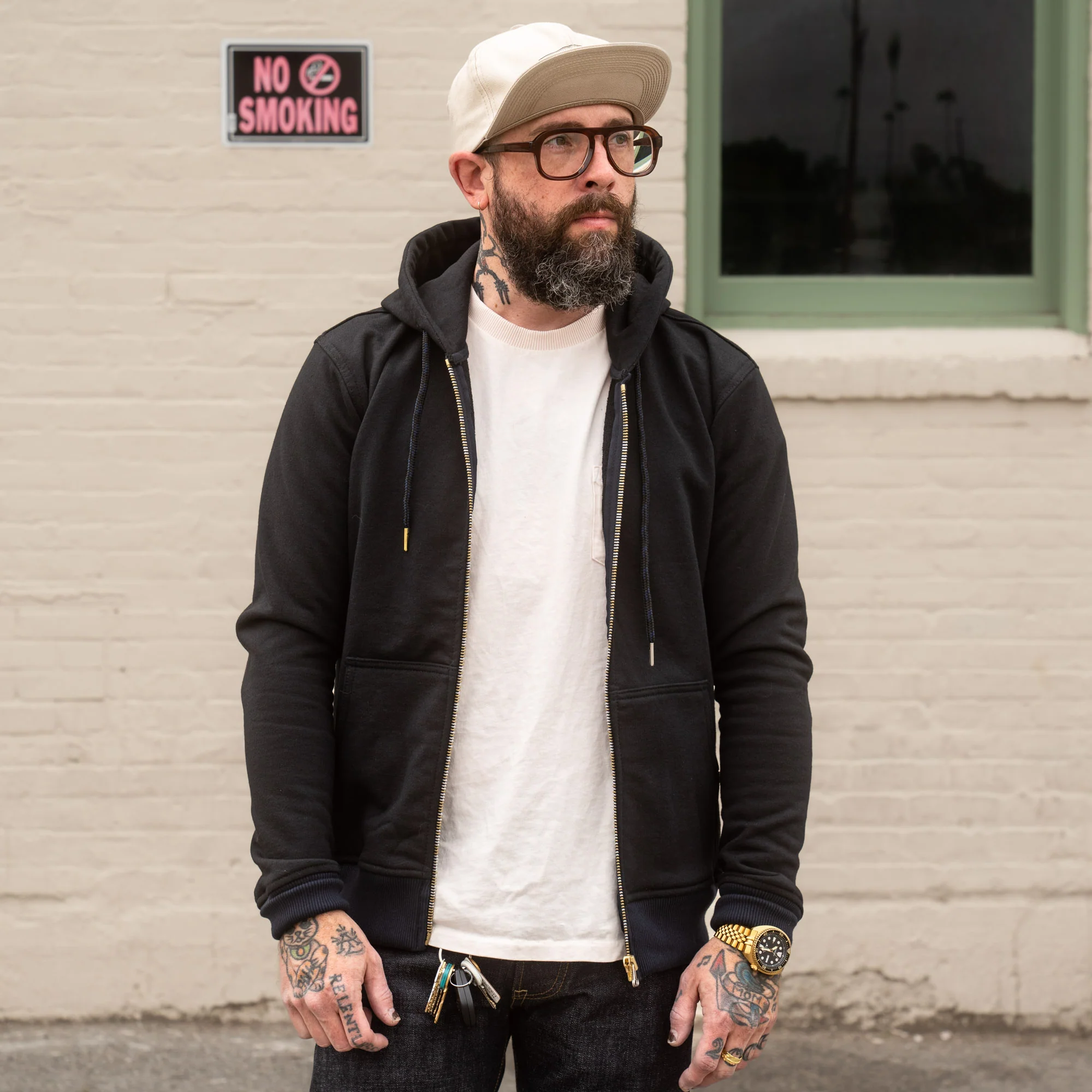 Schaeffer's Garment Hotel 25oz French Terry Sulphur Dye Black Hoodie - Image 3