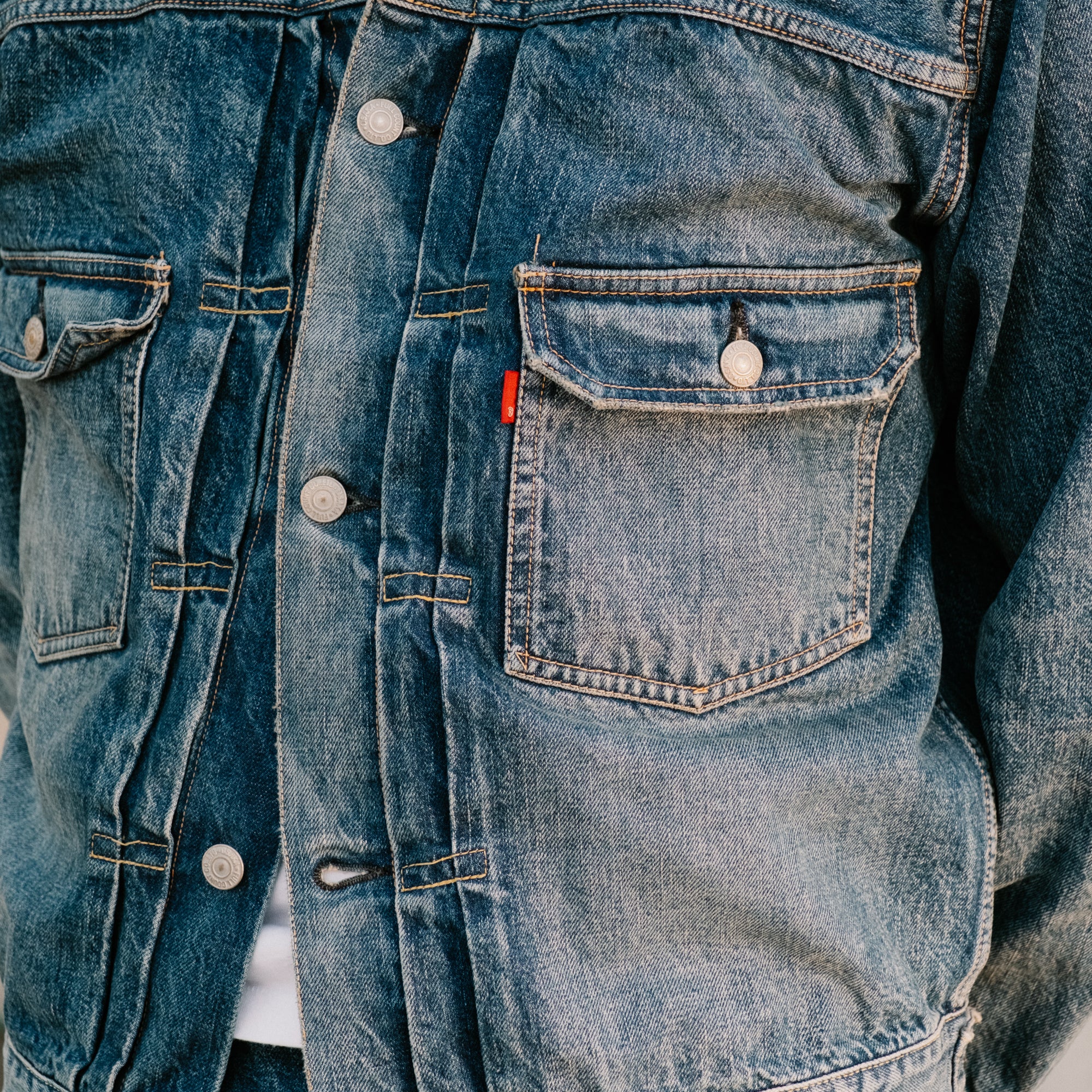 Full Count 2978-2102 Dartfold Type 2 Denim Jacket Washed Indigo - Image 3