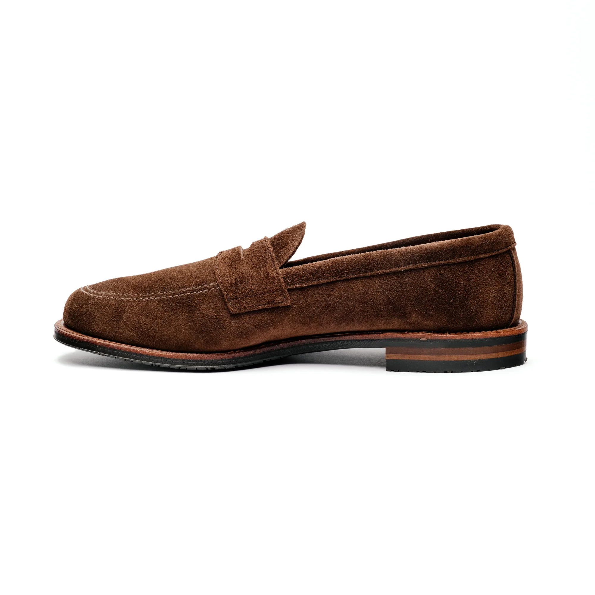 Alden 6224L Unlined Penny Loafer Dark Brown Suede - Image 3