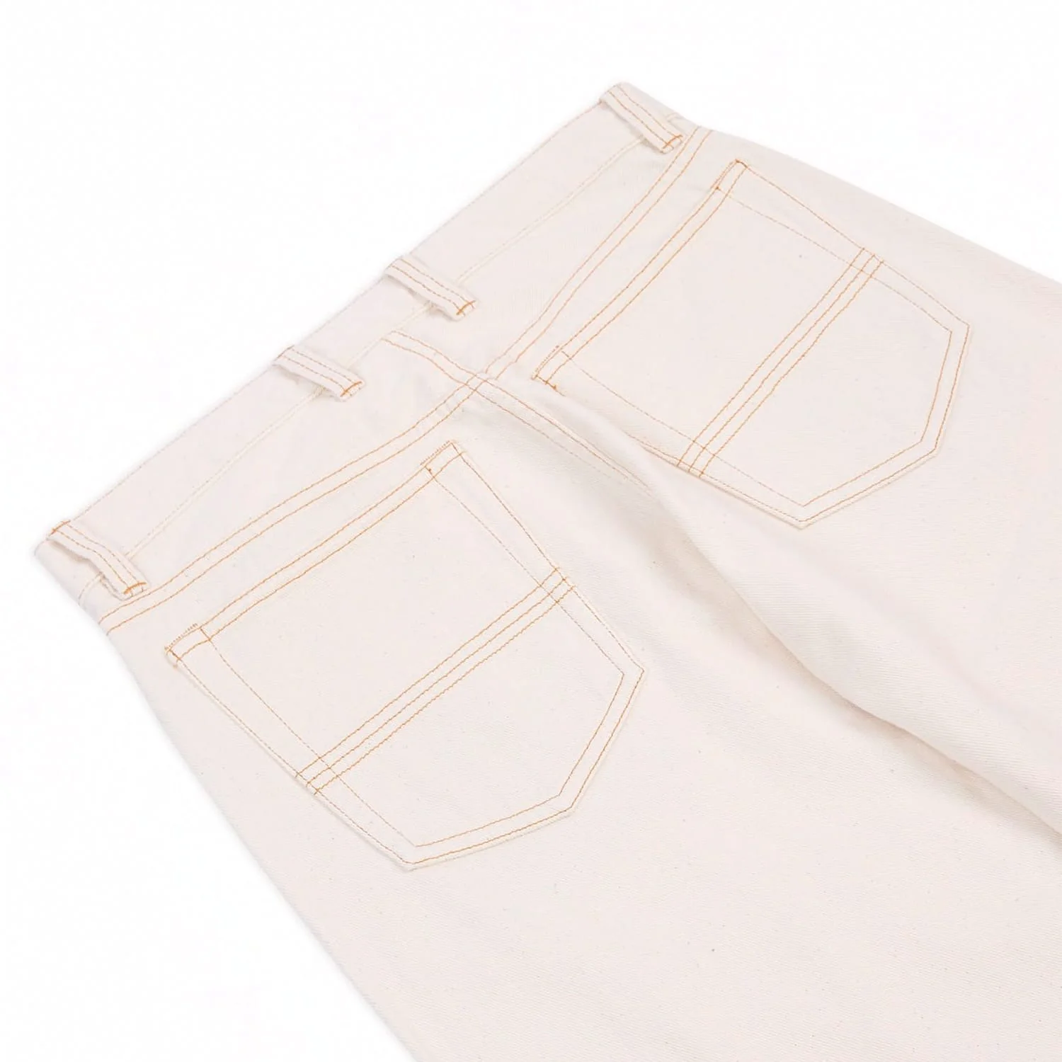 Drake's Ecru 12.7oz Selvedge Denim Contrast Stitch Five-Pocket Jeans - Image 3