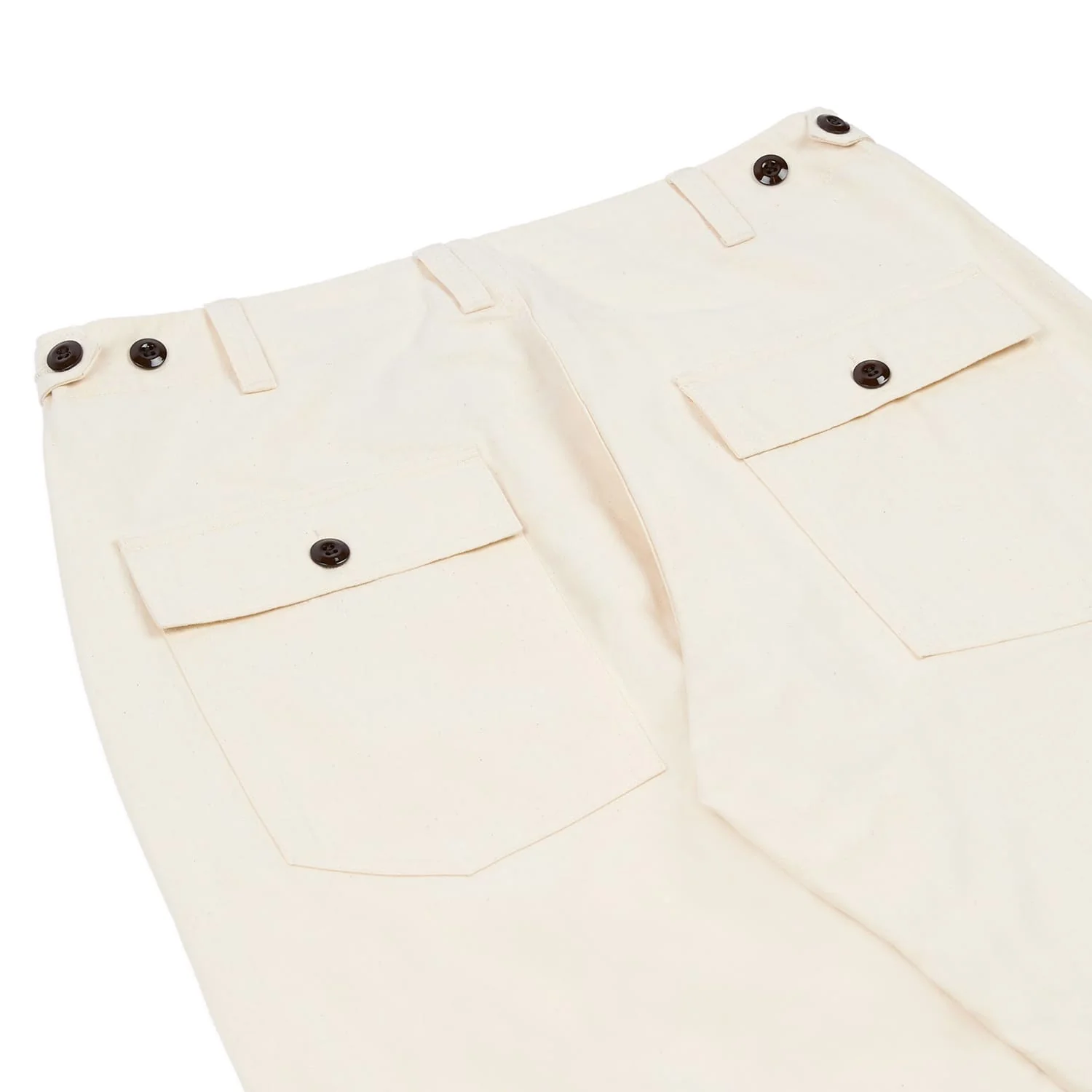 Drake's Ecru Cotton Twill Fatigue Trouser - Image 3