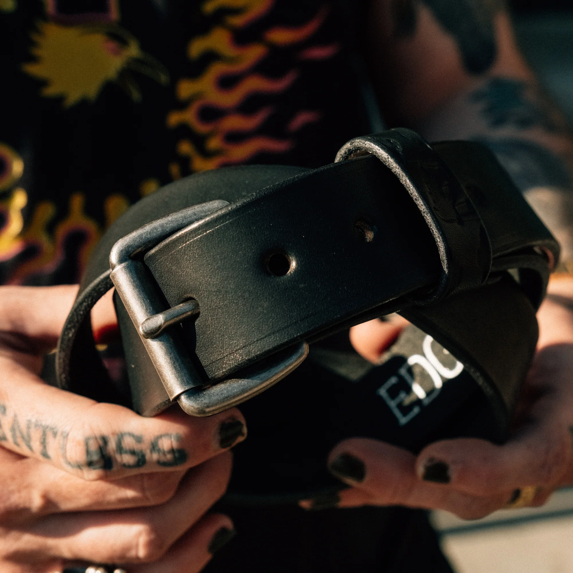 Ewing Dry Goods EDG x SOP Minimalist Belt Black w/ Brushed Nickel - Image 3