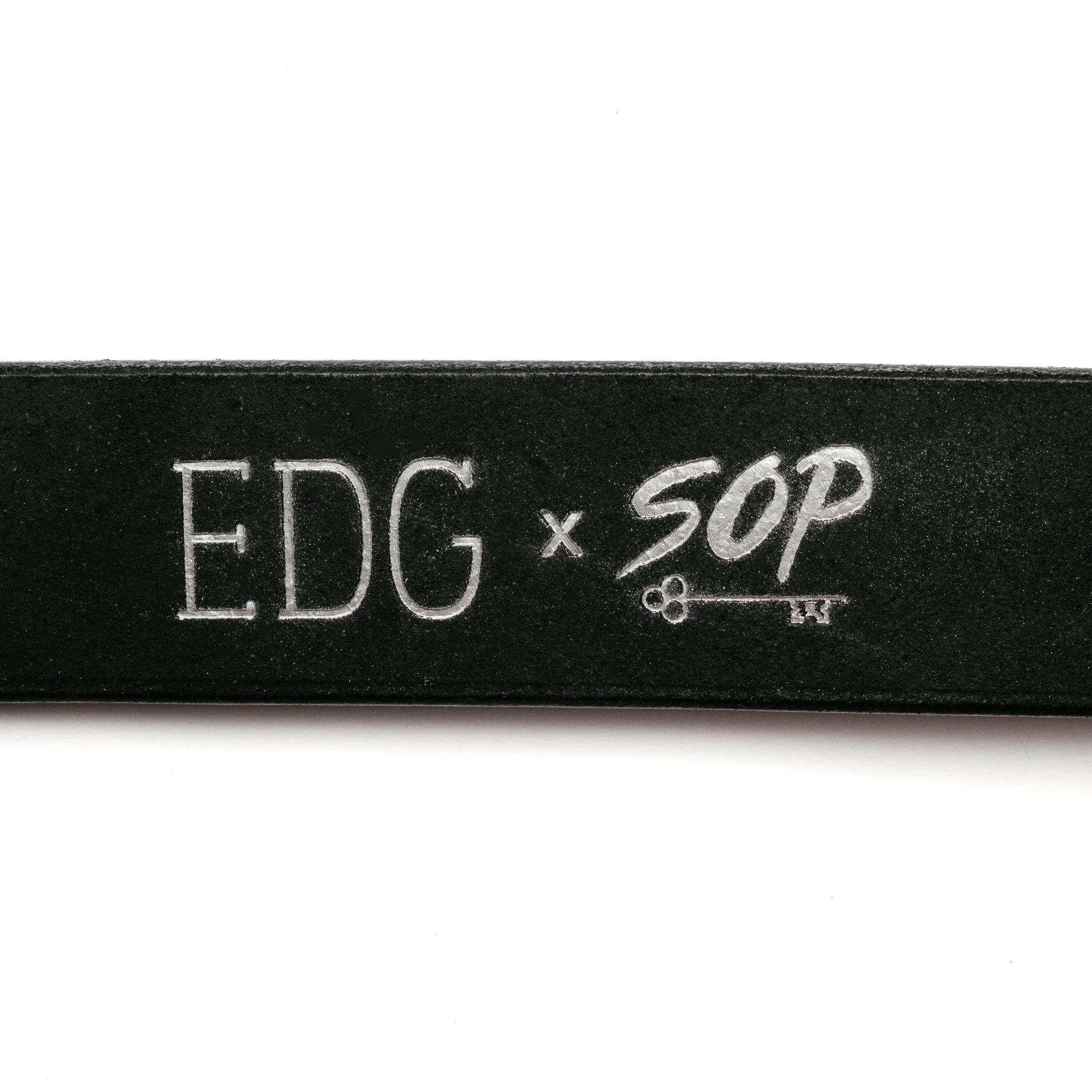 Ewing Dry Goods EDG x SOP Minimalist Belt Black w/ Brushed Nickel - Image 6