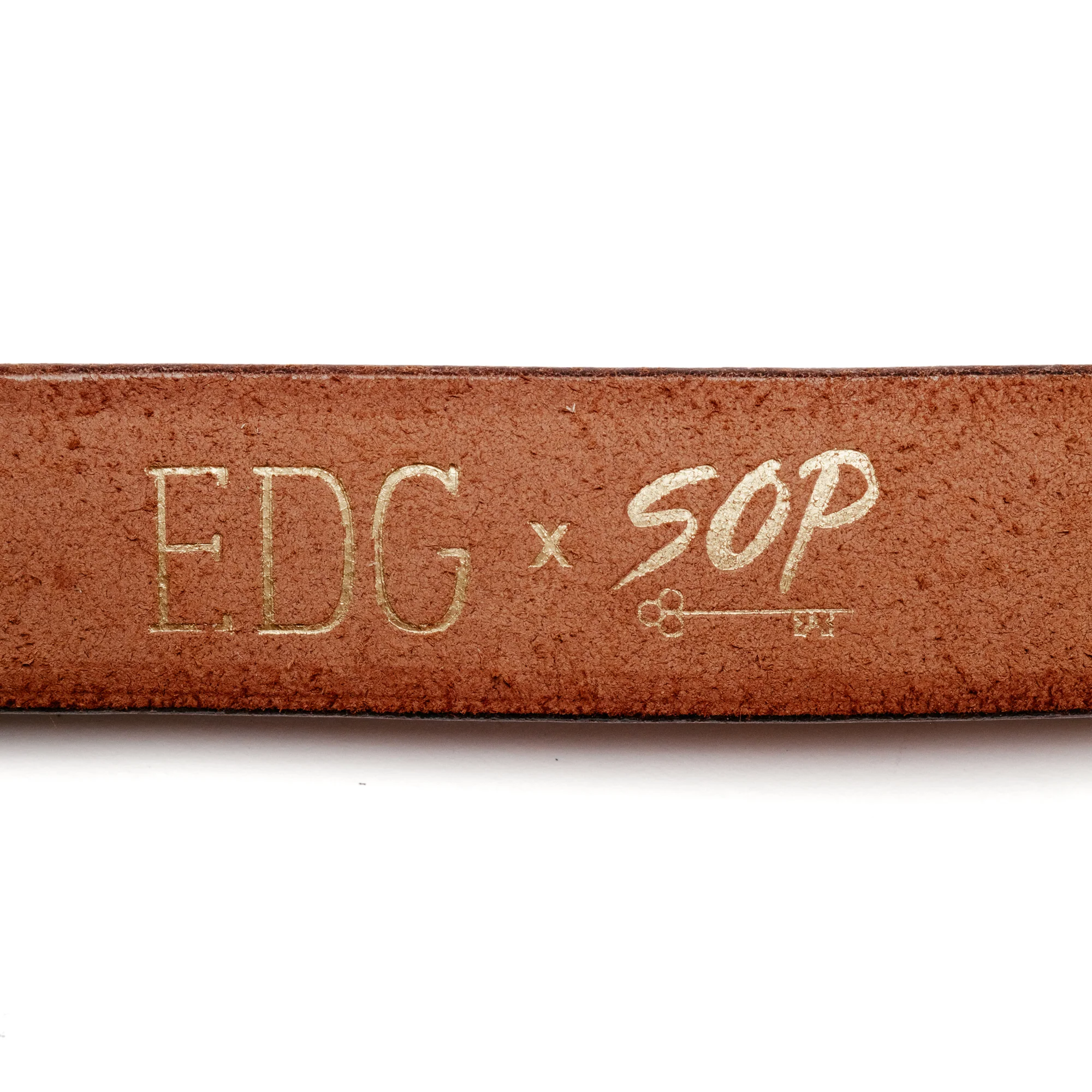 Ewing Dry Goods EDG x SOP Minimalist Belt Brown/ Brass - Image 4