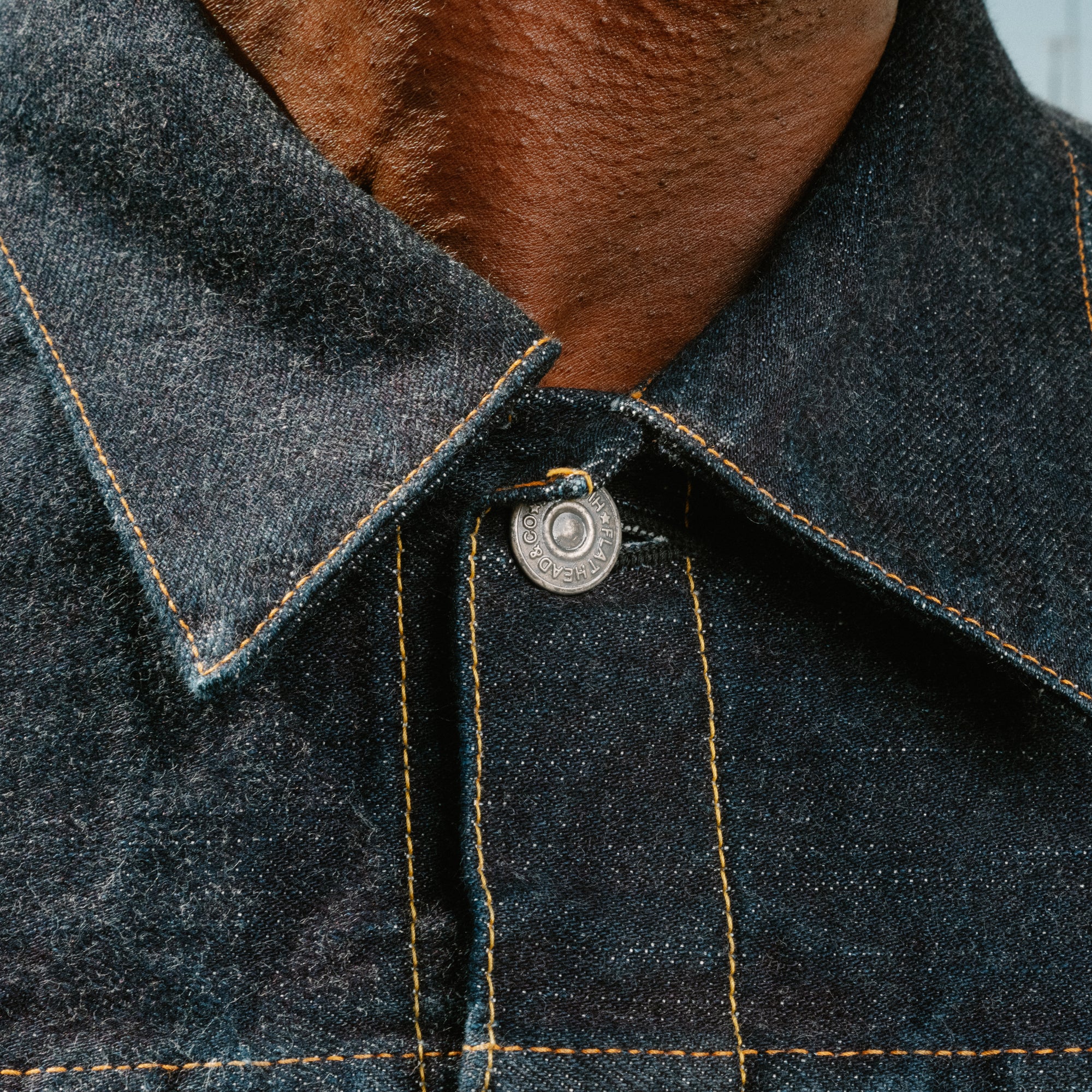 The Flat Head FN-OJ-D002 1950s Type 2 Denim Jacket Indigo - Image 3