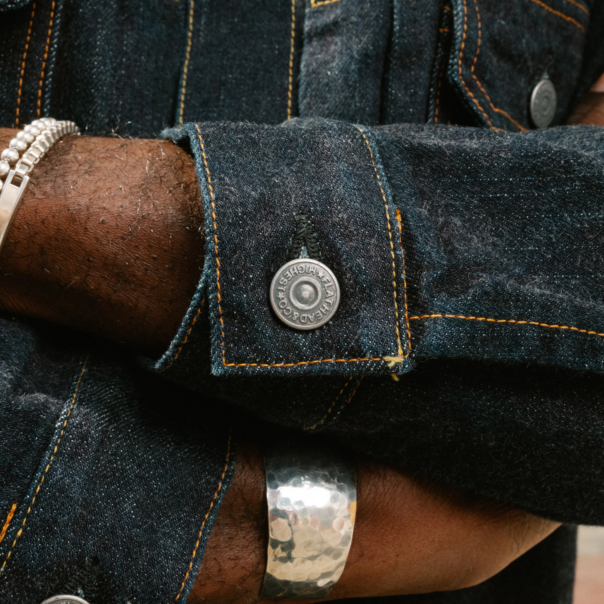 The Flat Head FN-OJ-D002 1950s Type 2 Denim Jacket Indigo - Image 4