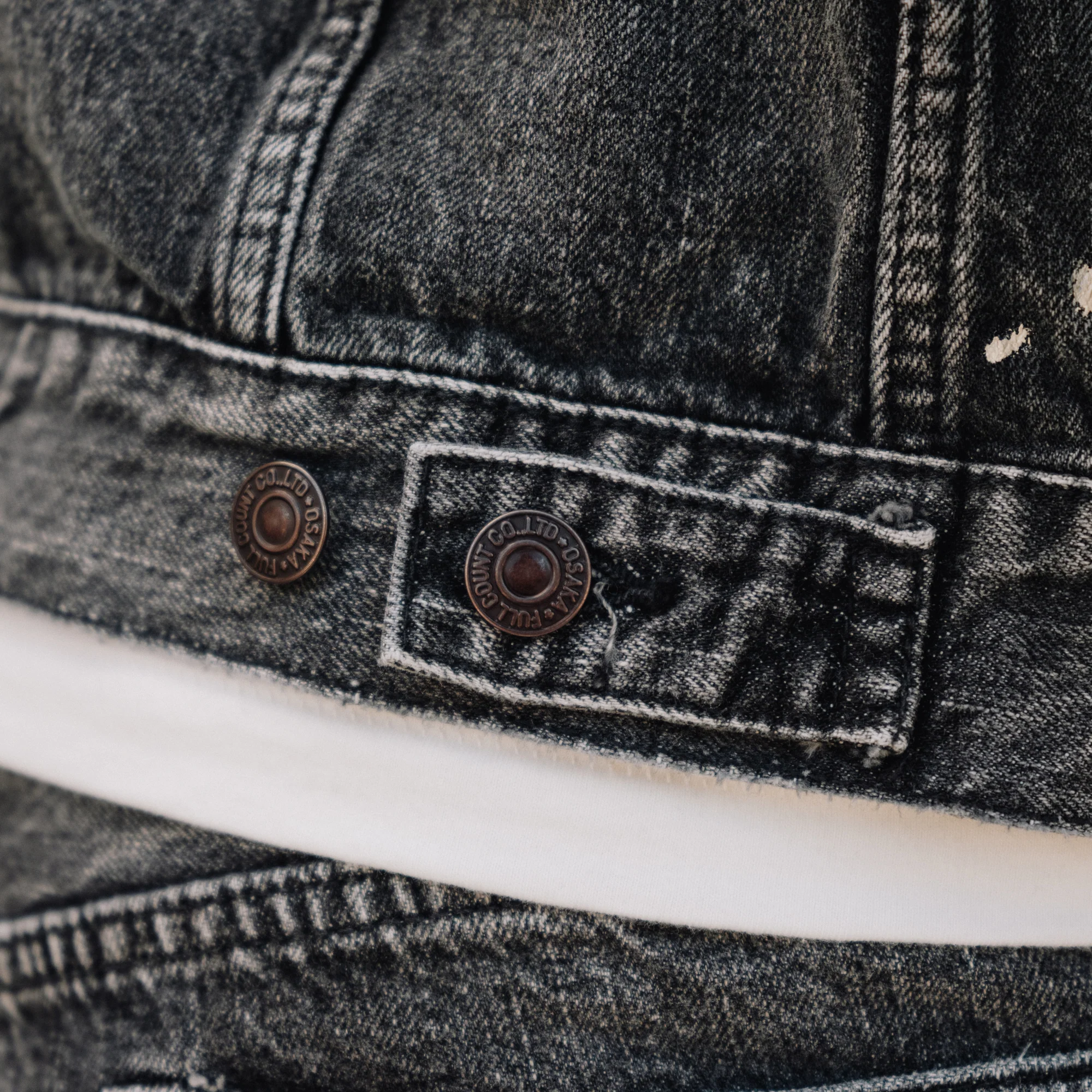 Full Count Type 3 Denim Jacket Black Dartford Splatter FINAL SALE - Image 6