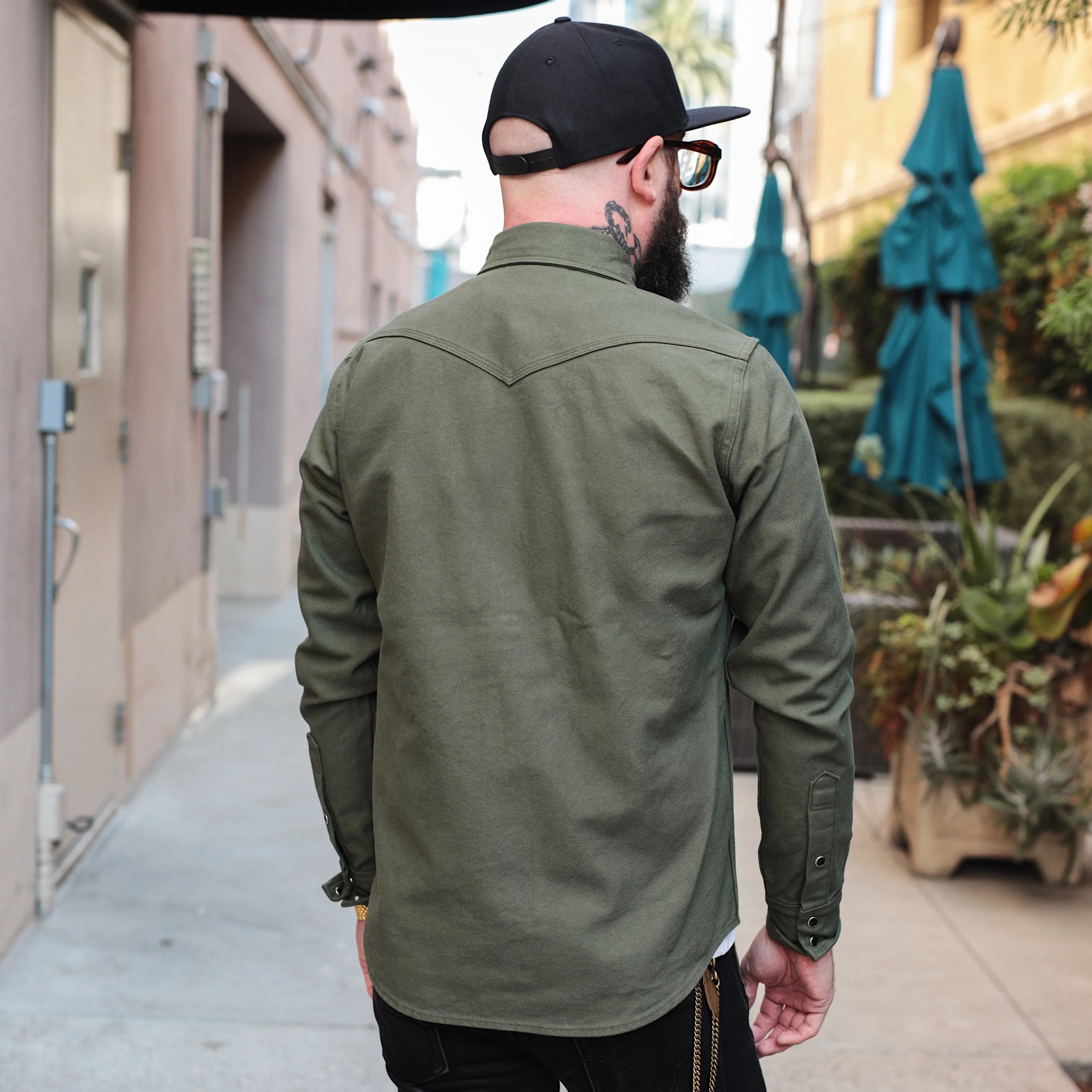 Iron Heart IHSH-235-OLV 13oz Military Serge Western Olive Drab Green - Image 3