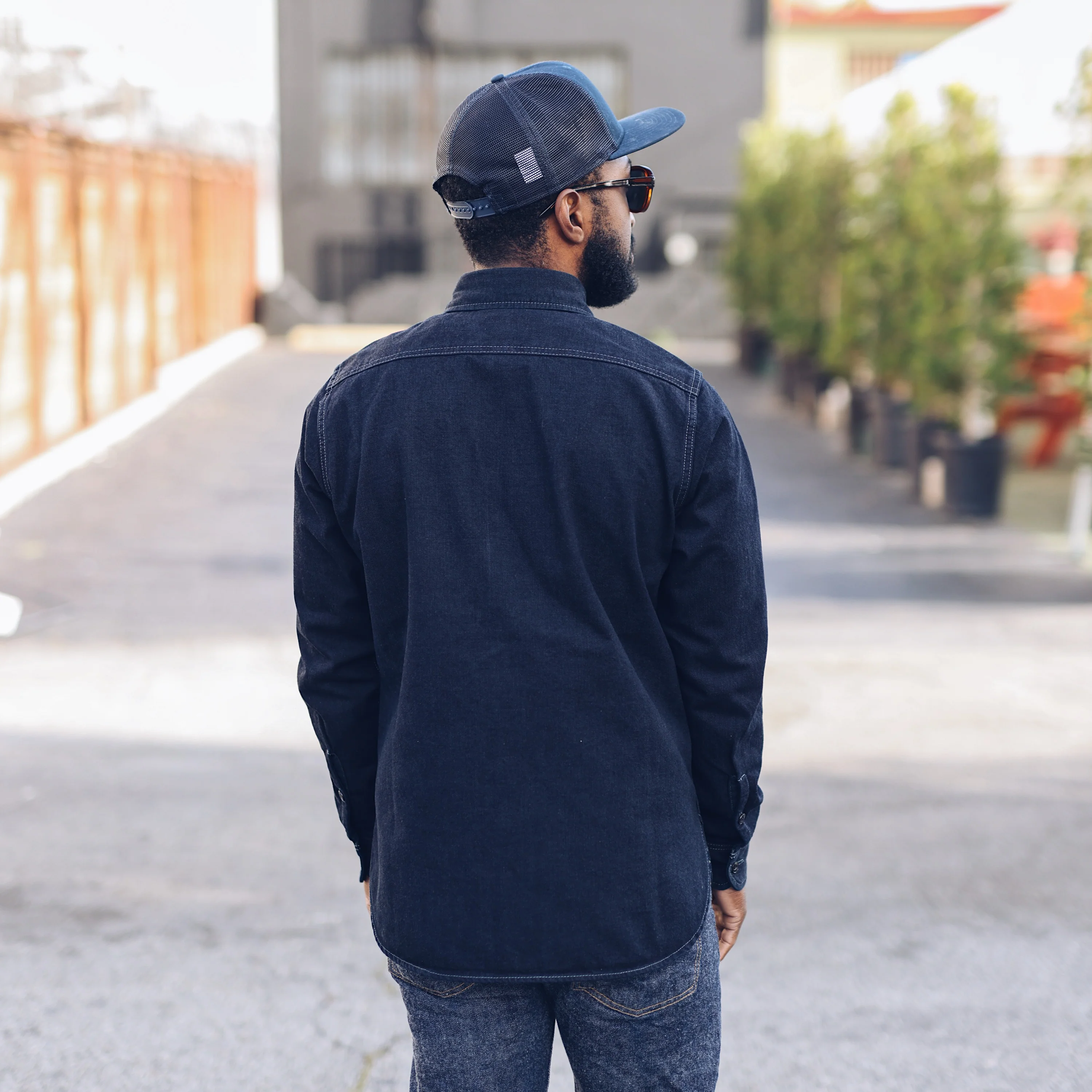 Iron Heart IHSH-323-OD 10oz Selvedge Denim Work Shirt Indigo Overdyed Black FINAL SALE - Image 4