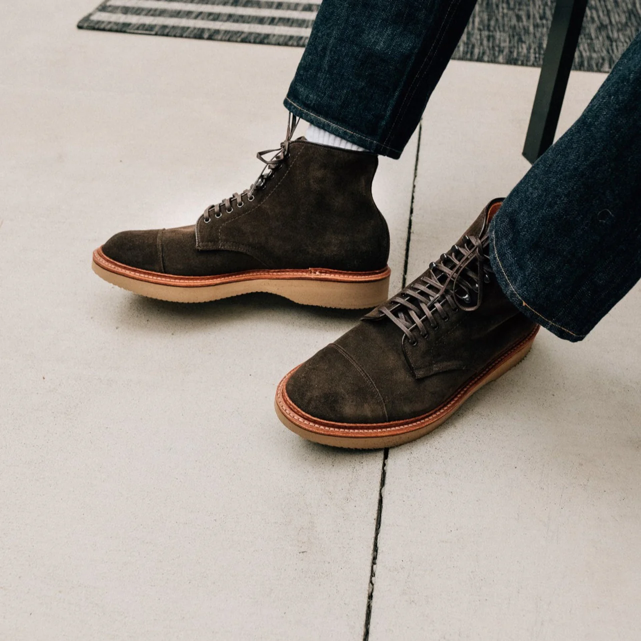 Alden x Snake Oil Provisions Monterey Boot Loden Suede - Image 3