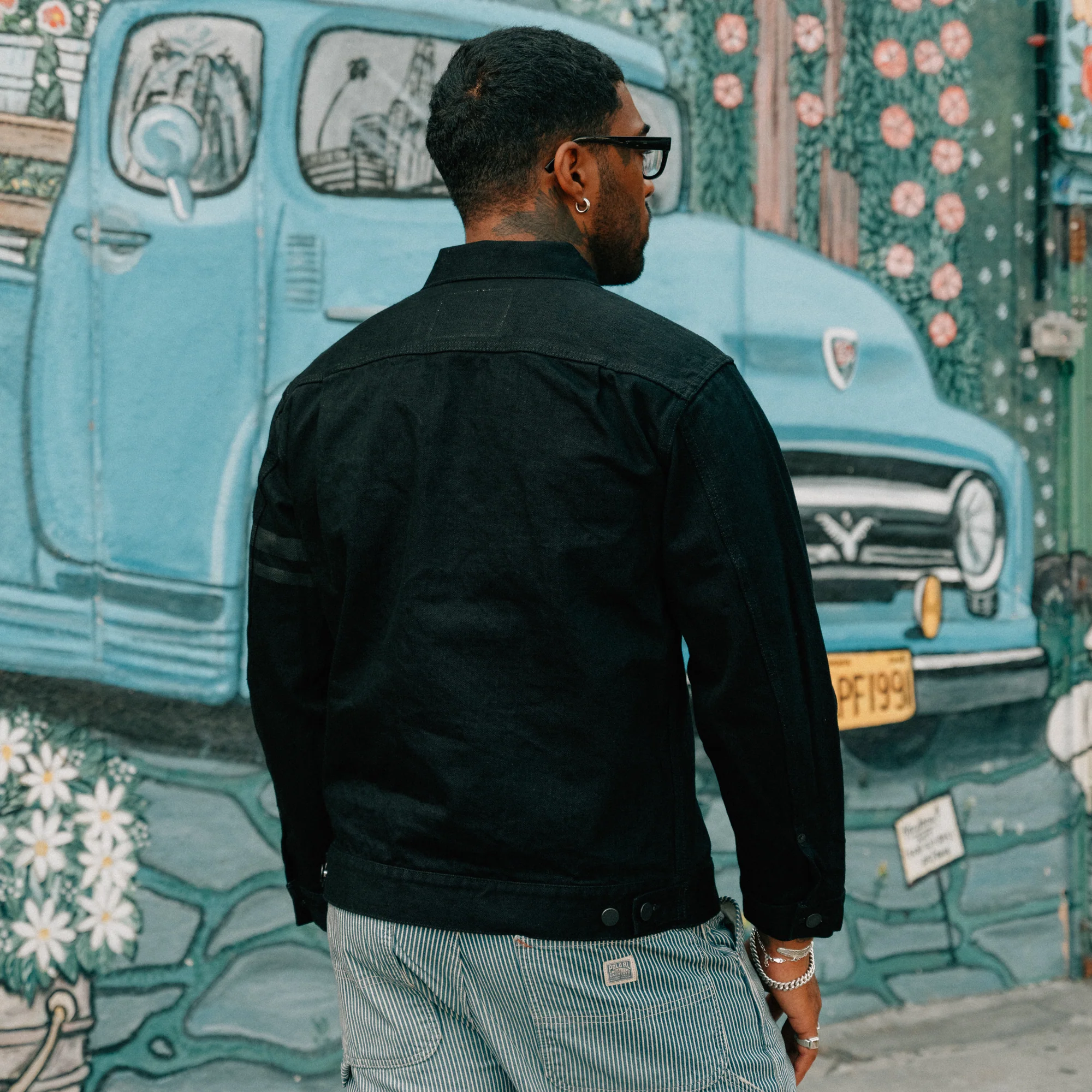 Momotaro MMGJ11025S #002 15.7oz Classic Denim Jacket Black - Image 7