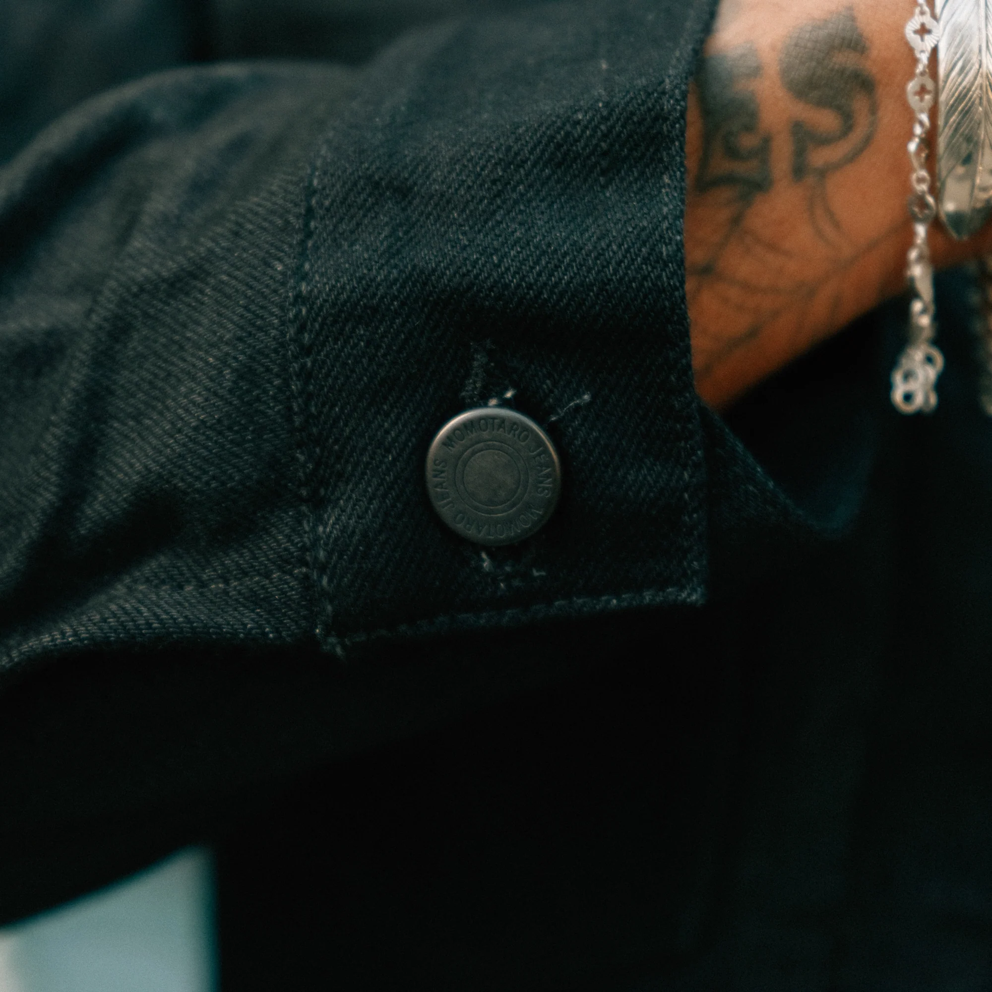 Momotaro MMGJ11025S #002 15.7oz Classic Denim Jacket Black - Image 8