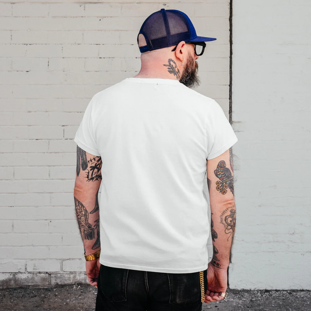 Schaeffer's Garment Hotel Ringspun Pocket Tee Off White - Image 5