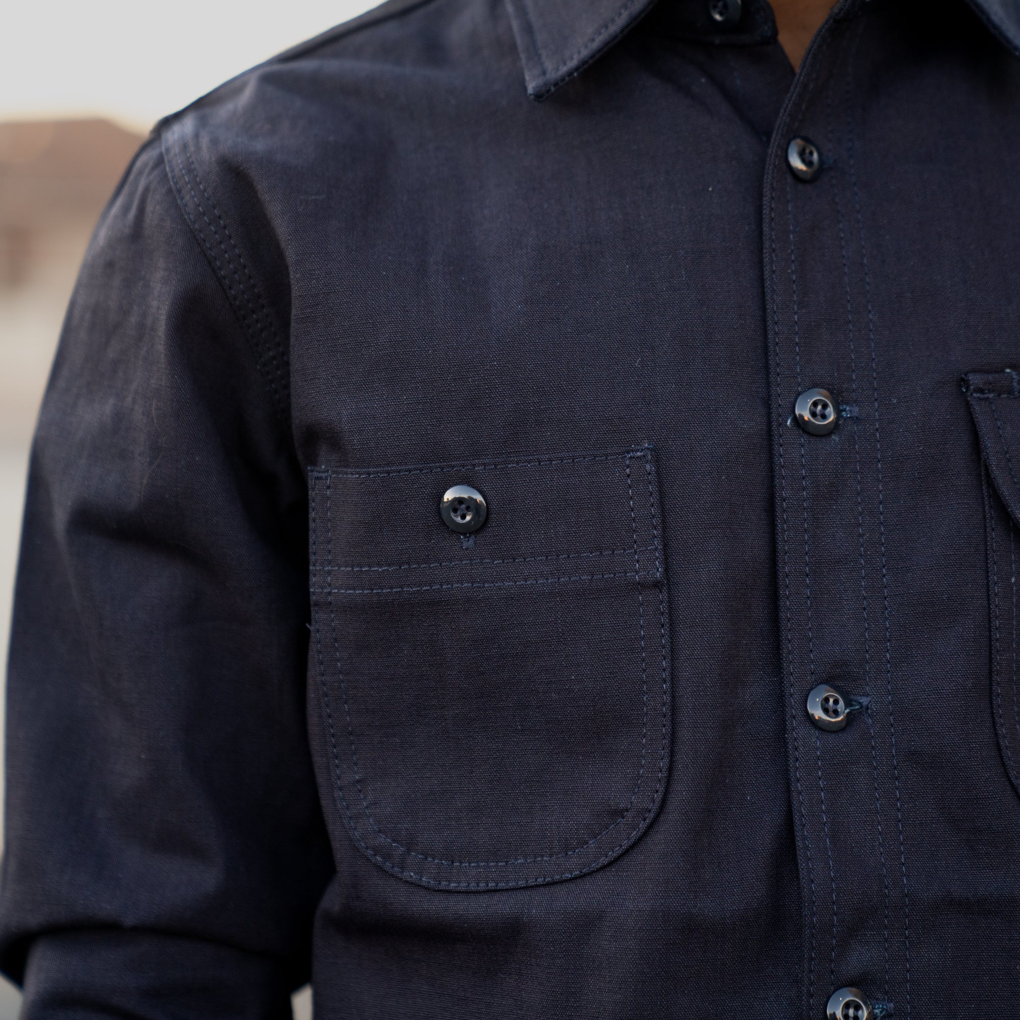 Rogue Territory Work Shirt Indigo Selvedge Canvas - Image 3