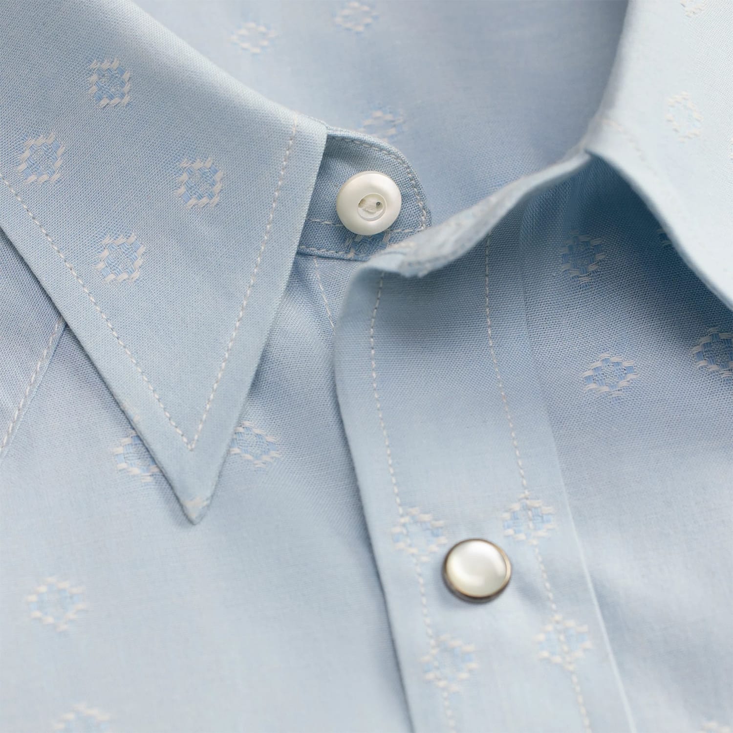 RRL Slim Fit Dobby Western Shirt Blue Multi - Image 7