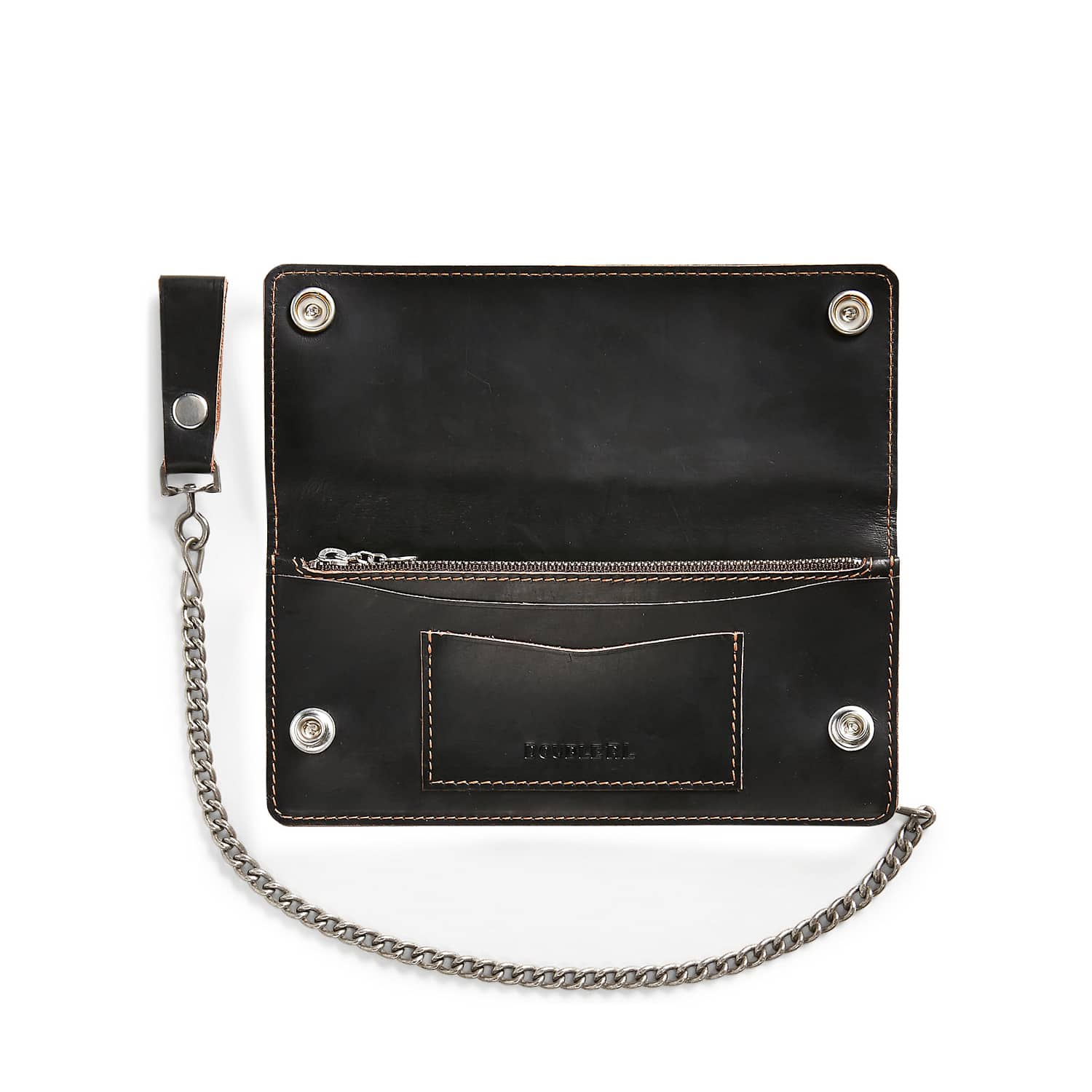 RRL Leather Chain Wallet Black Over Brown - Image 4