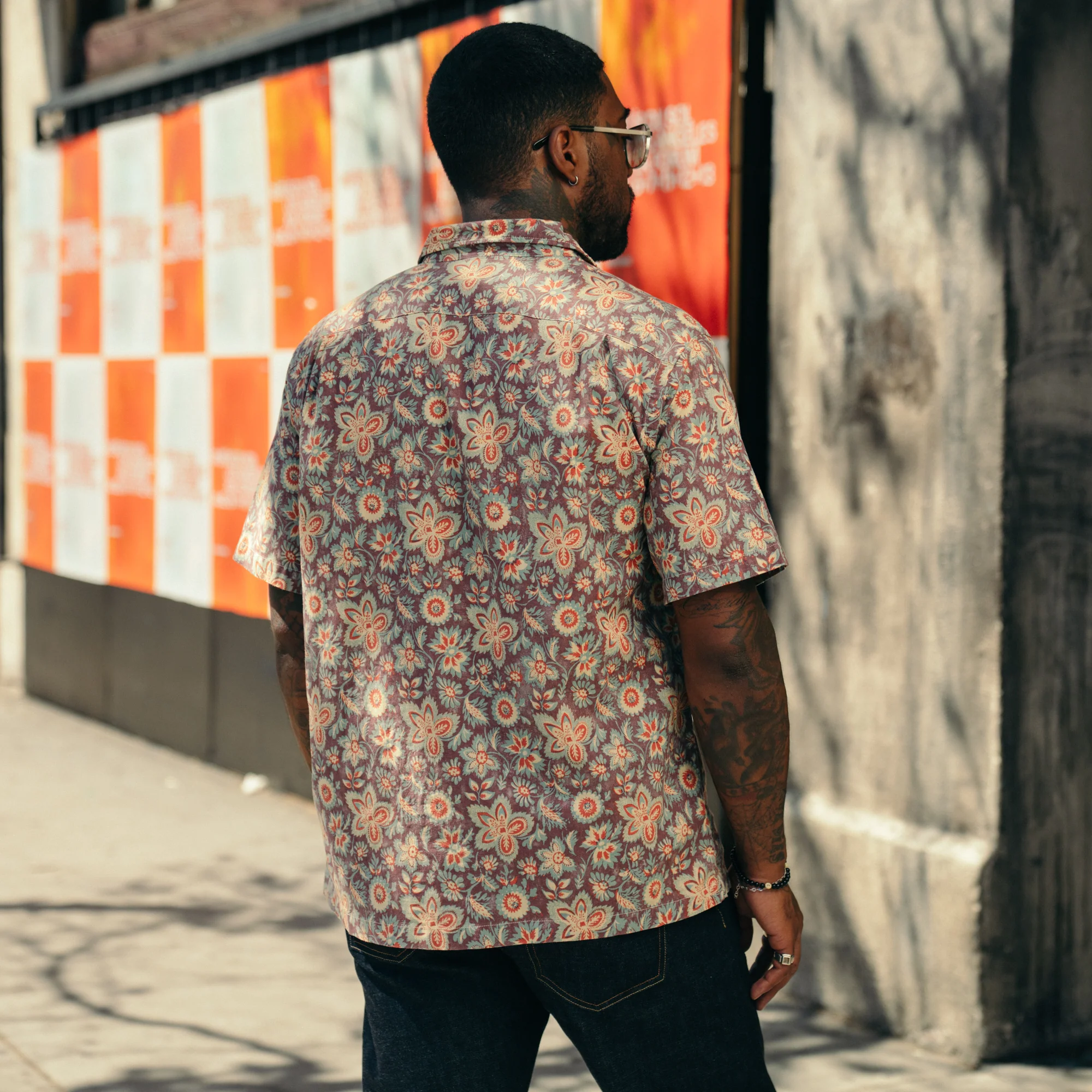 RRL Floral-Print Linen-Cotton Camp Shirt Blue/ Red Multi - Image 10
