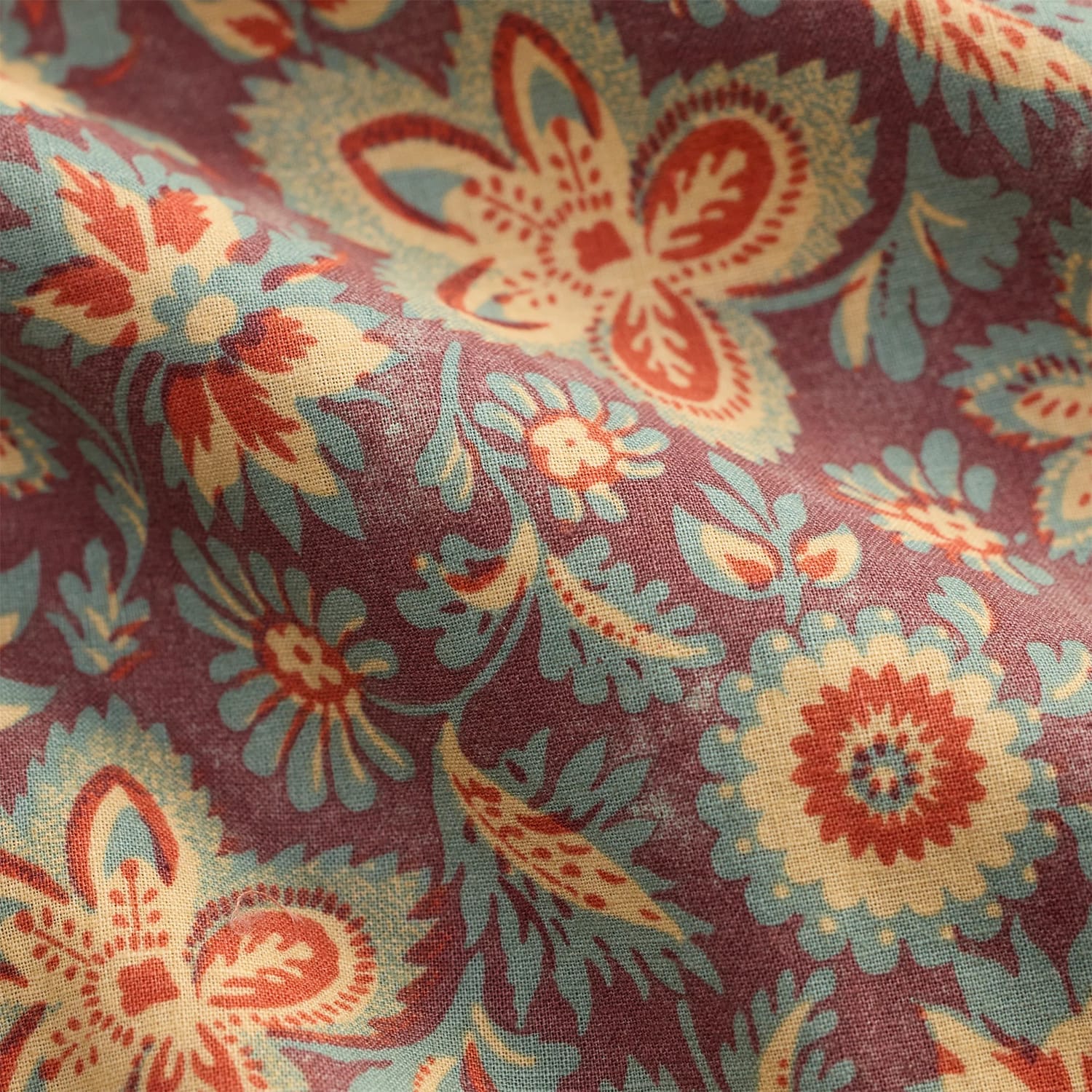 RRL Floral-Print Linen-Cotton Camp Shirt Blue/ Red Multi - Image 6