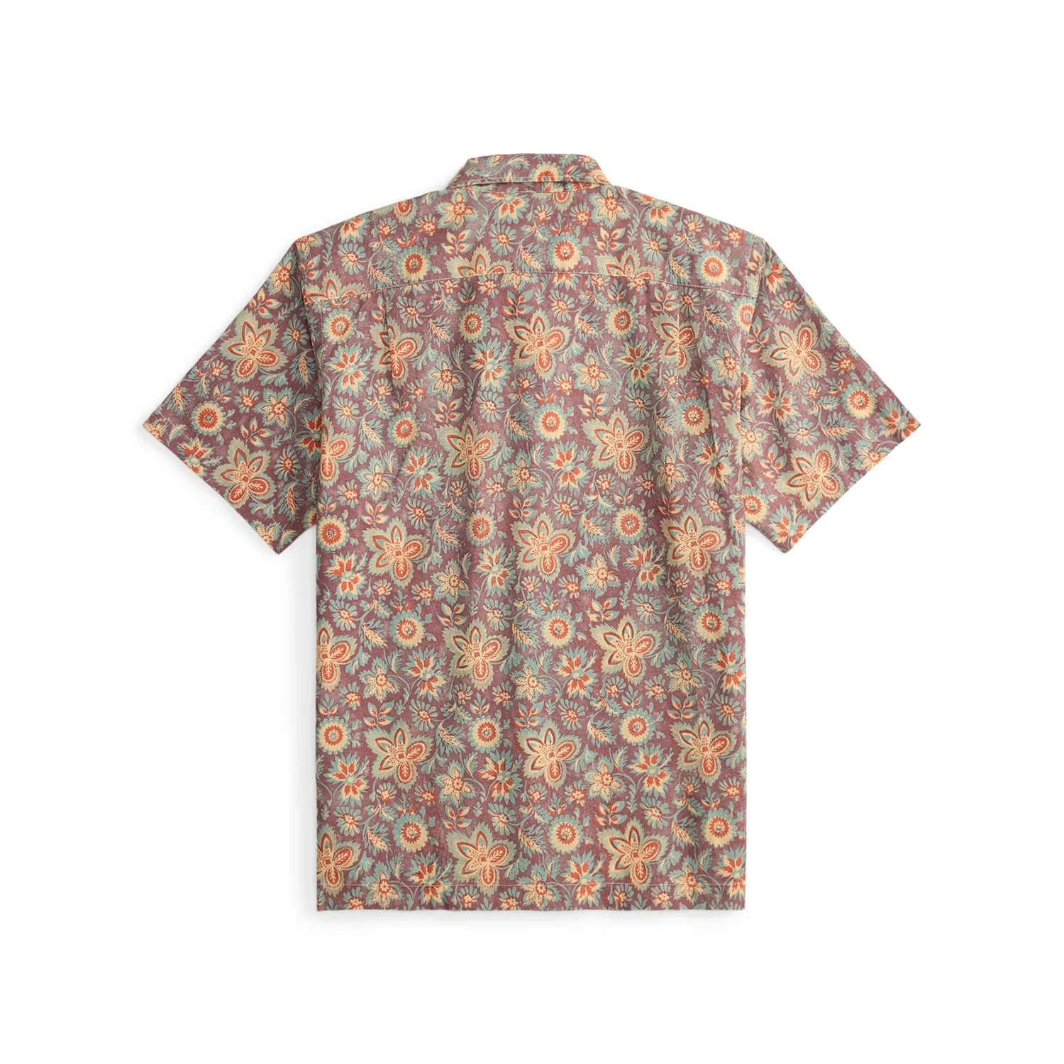 RRL Floral-Print Linen-Cotton Camp Shirt Blue/ Red Multi - Image 8