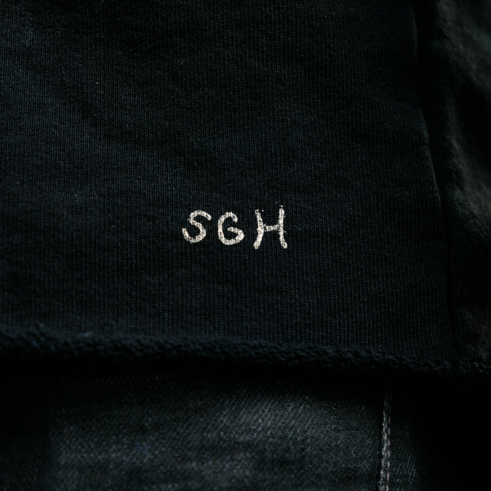 Schaeffer's Garment Hotel Raw Edge French Terry Crew Sweatshirt Washed Black - Image 7