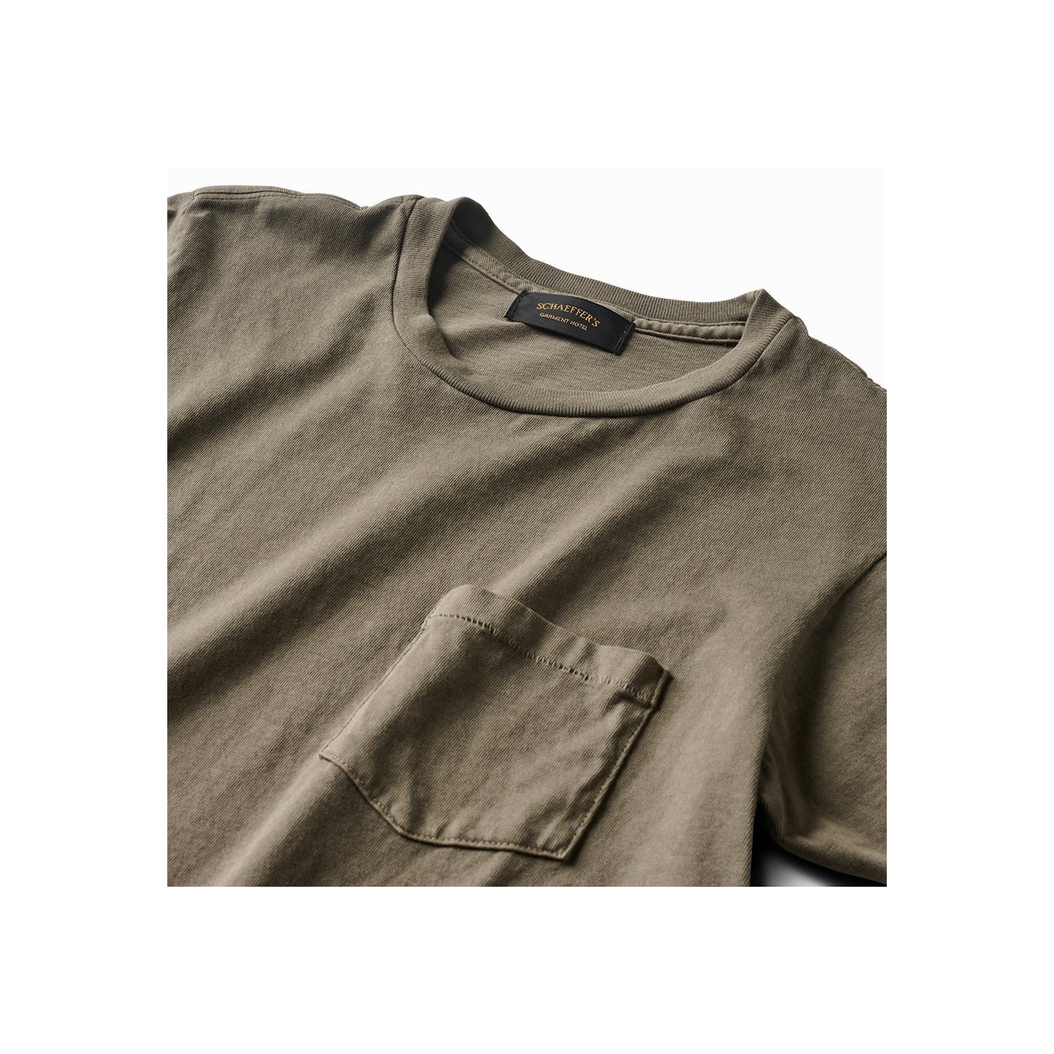 Schaeffer's Garment Hotel Ringspun Pocket Tee Moss Green - Image 5
