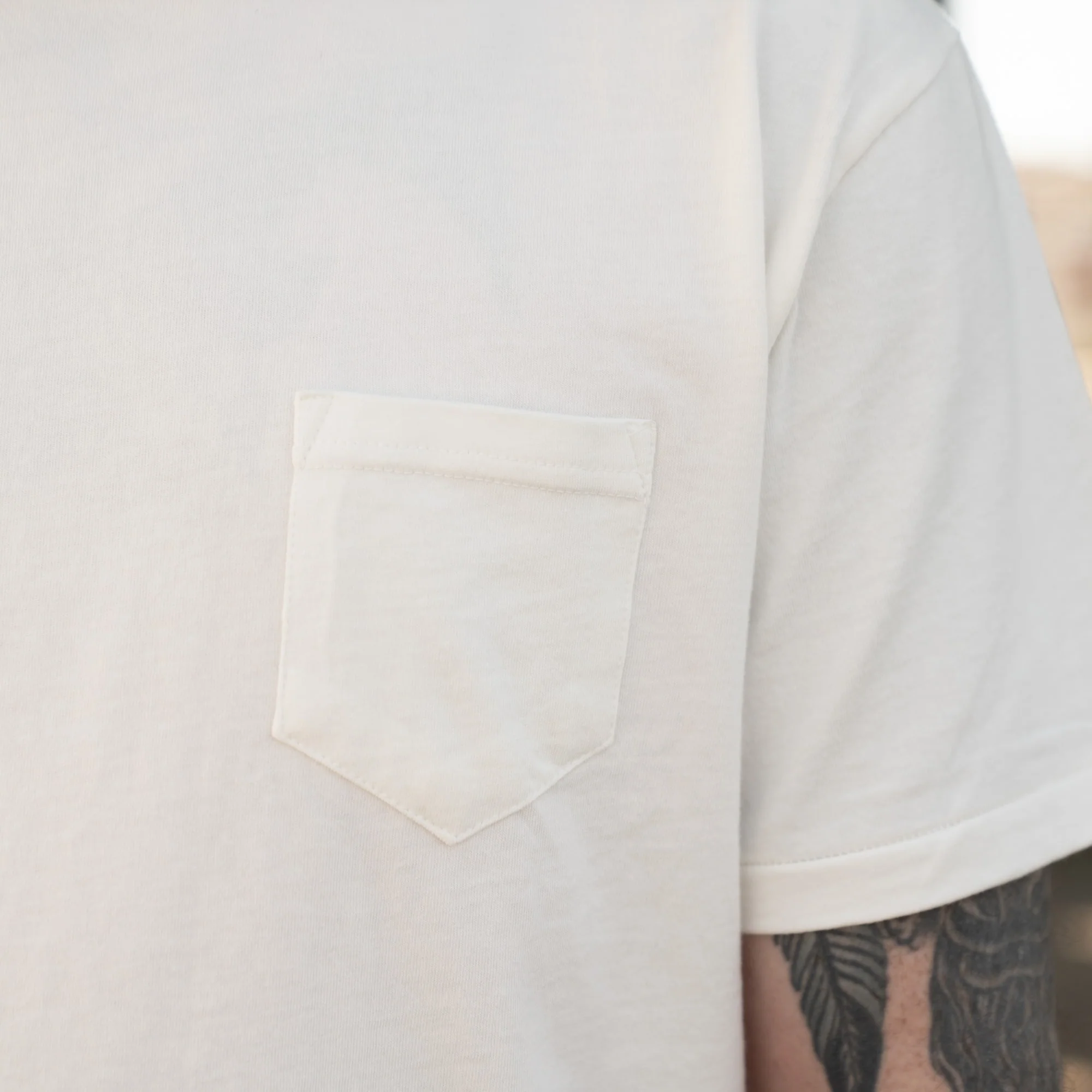 Glad Hand & Co. Short Sleeve Crew Neck Pocket Tee White - Image 3