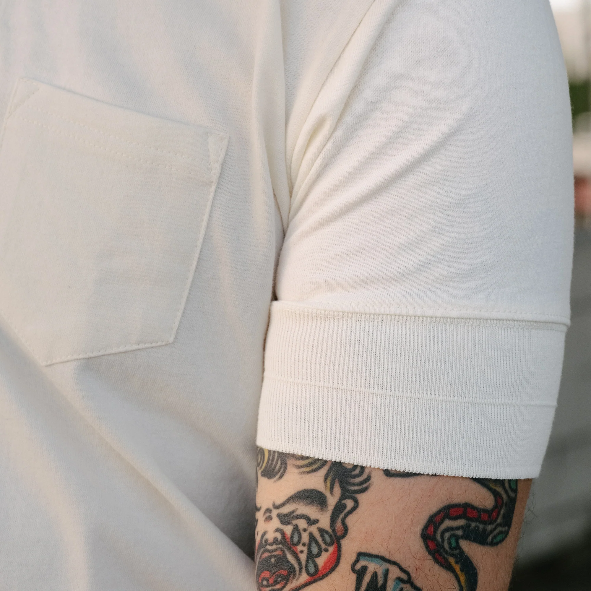 Glad Hand & Co. Short Sleeve Pocket Henley White - Image 4