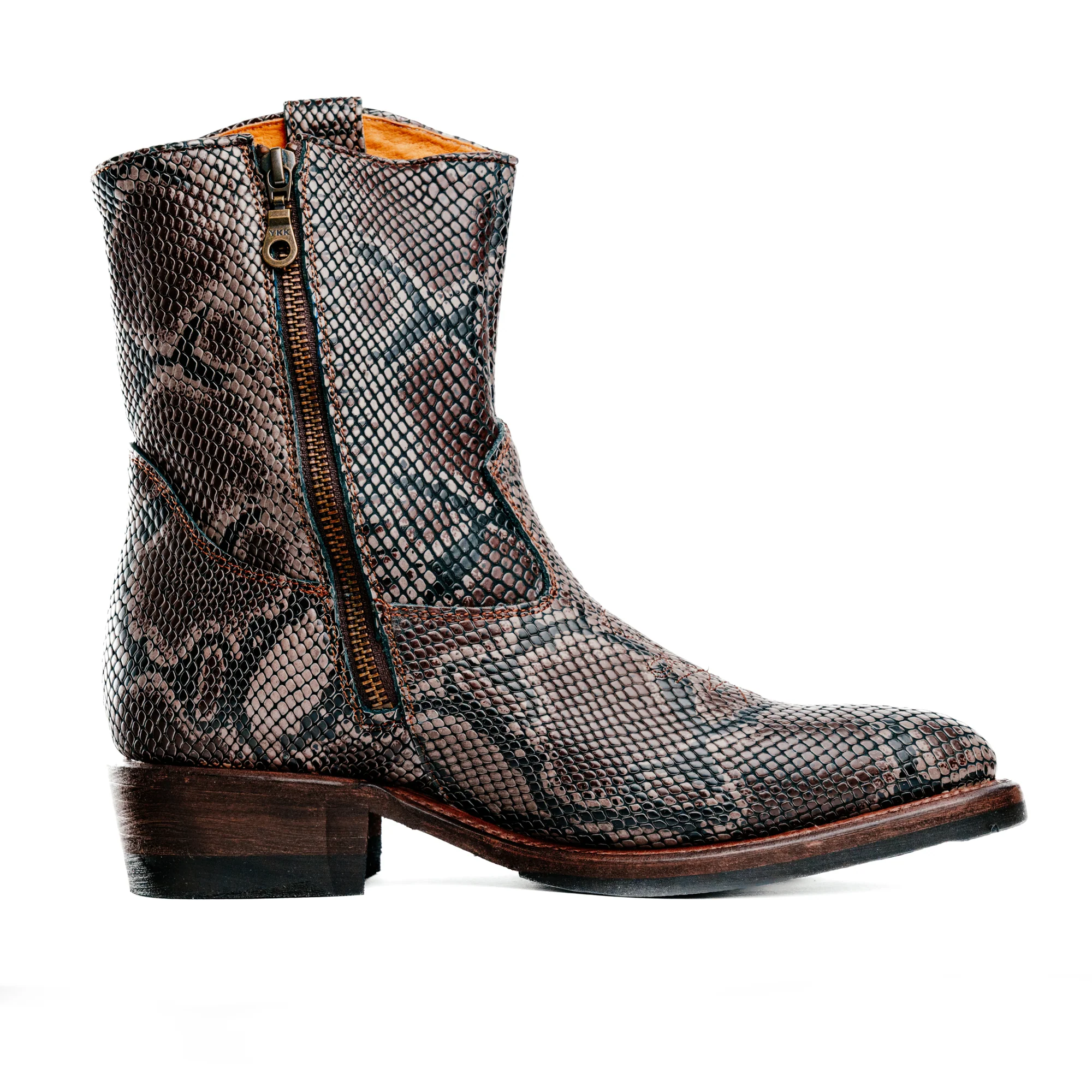 Santa Rosa Brand x Snake Oil Provisions Heartbreaker Boot Brown Snake - Image 3