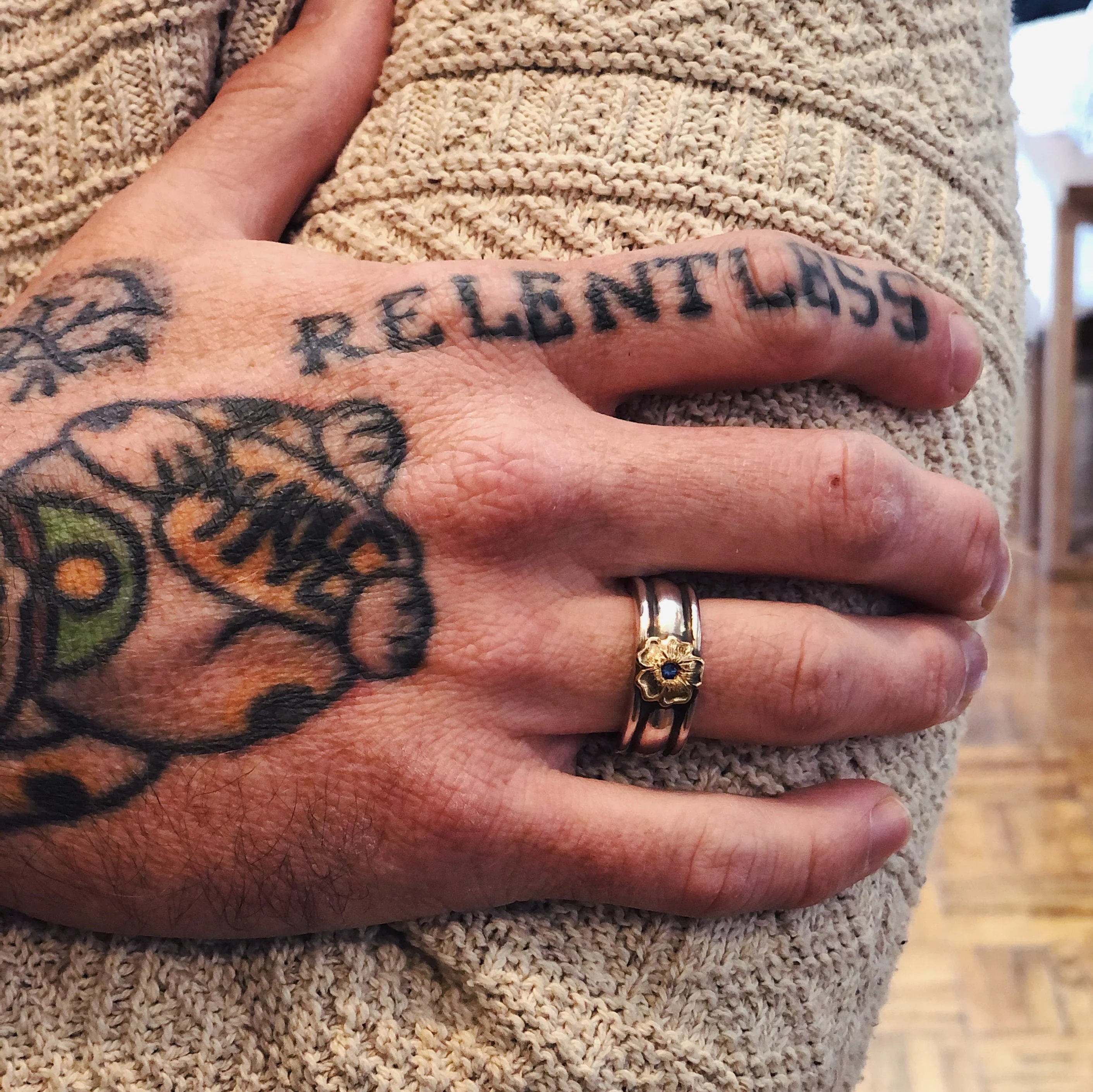 Mt. Hill Silver Sterling Silver Rose Ring Sapphire - Image 4