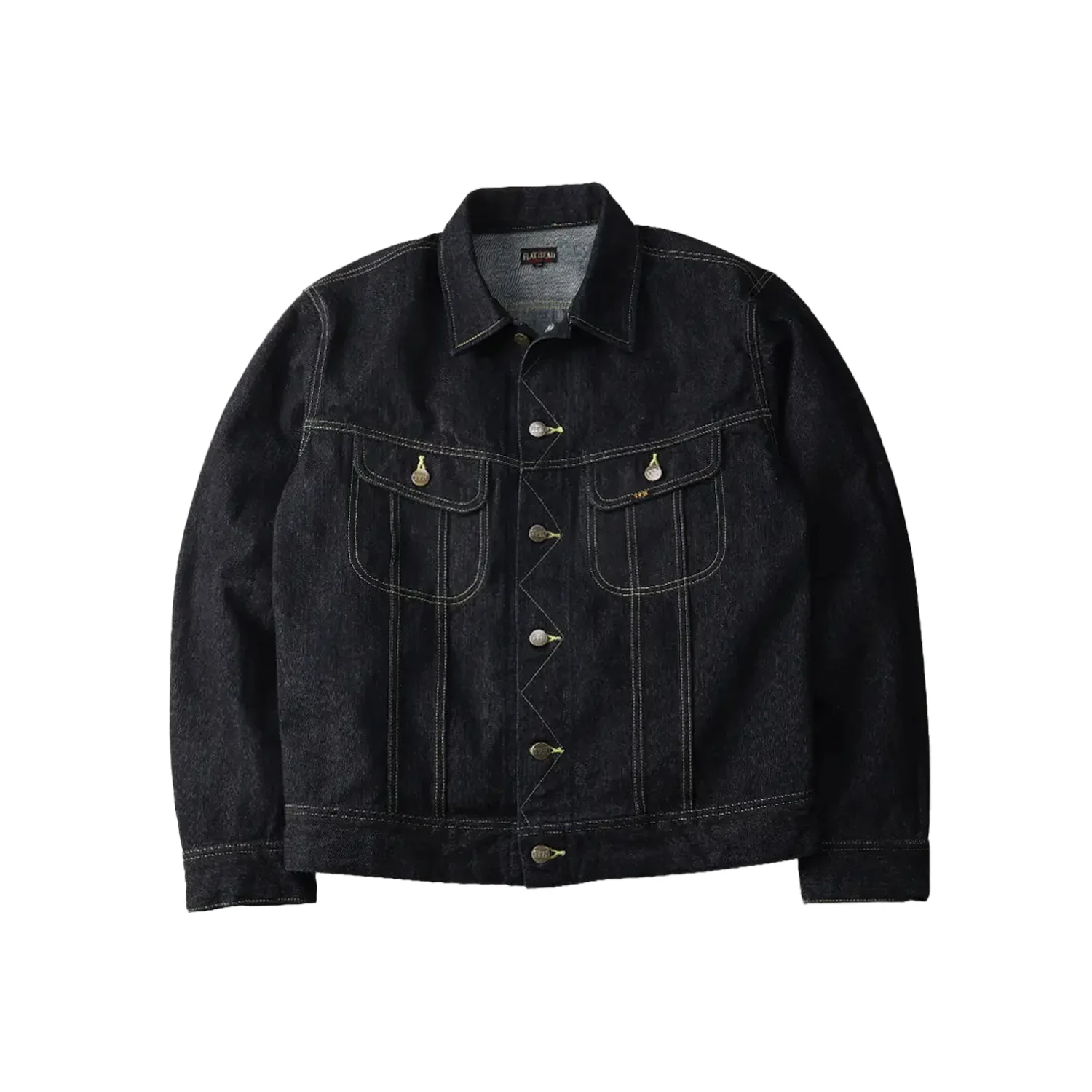 The Flat Head FN-OJ-D103 14.5oz Zimbabwe Cotton Denim Jacket Indigo - Image 3
