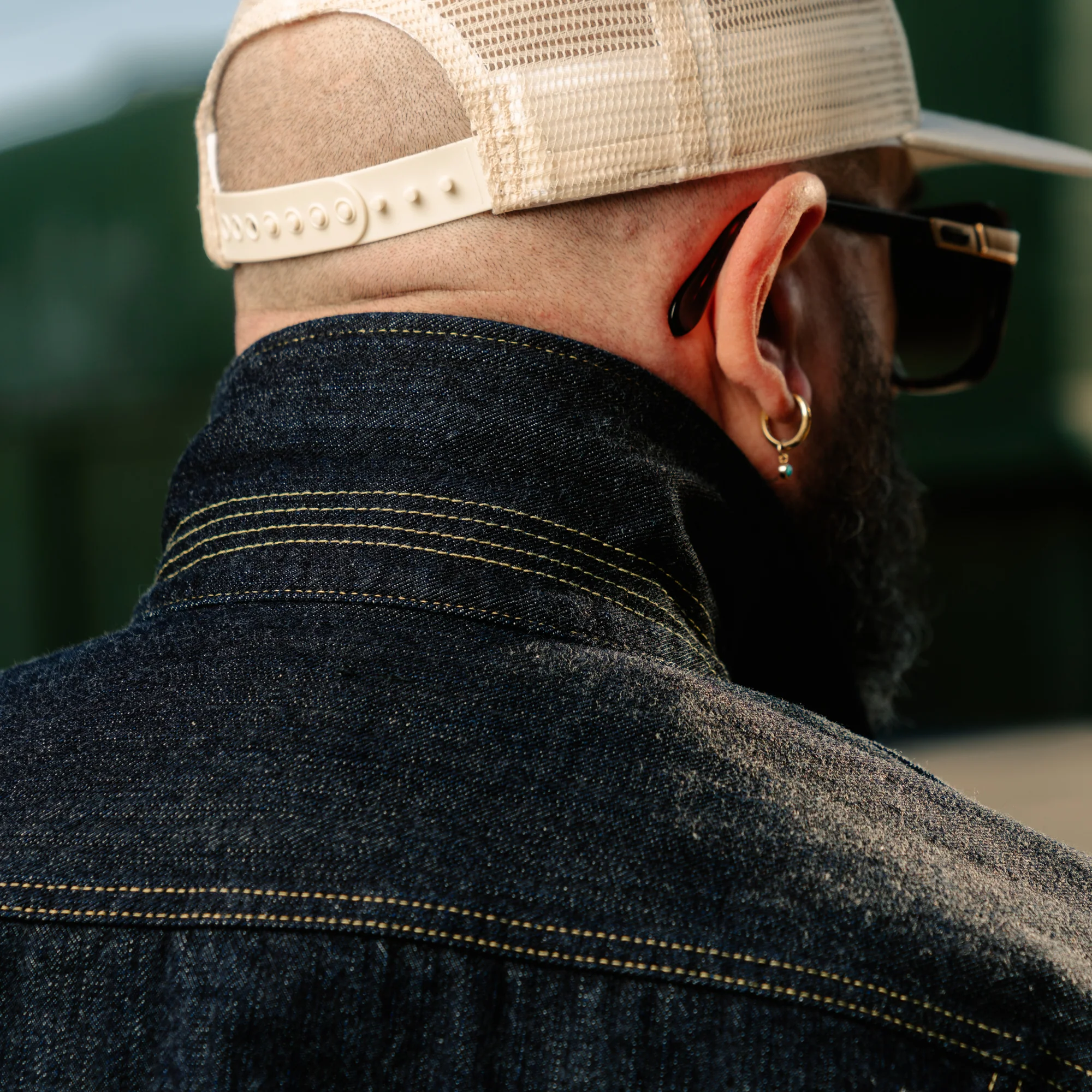 The Flat Head FN-OJ-D103 14.5oz Zimbabwe Cotton Denim Jacket Indigo - Image 5