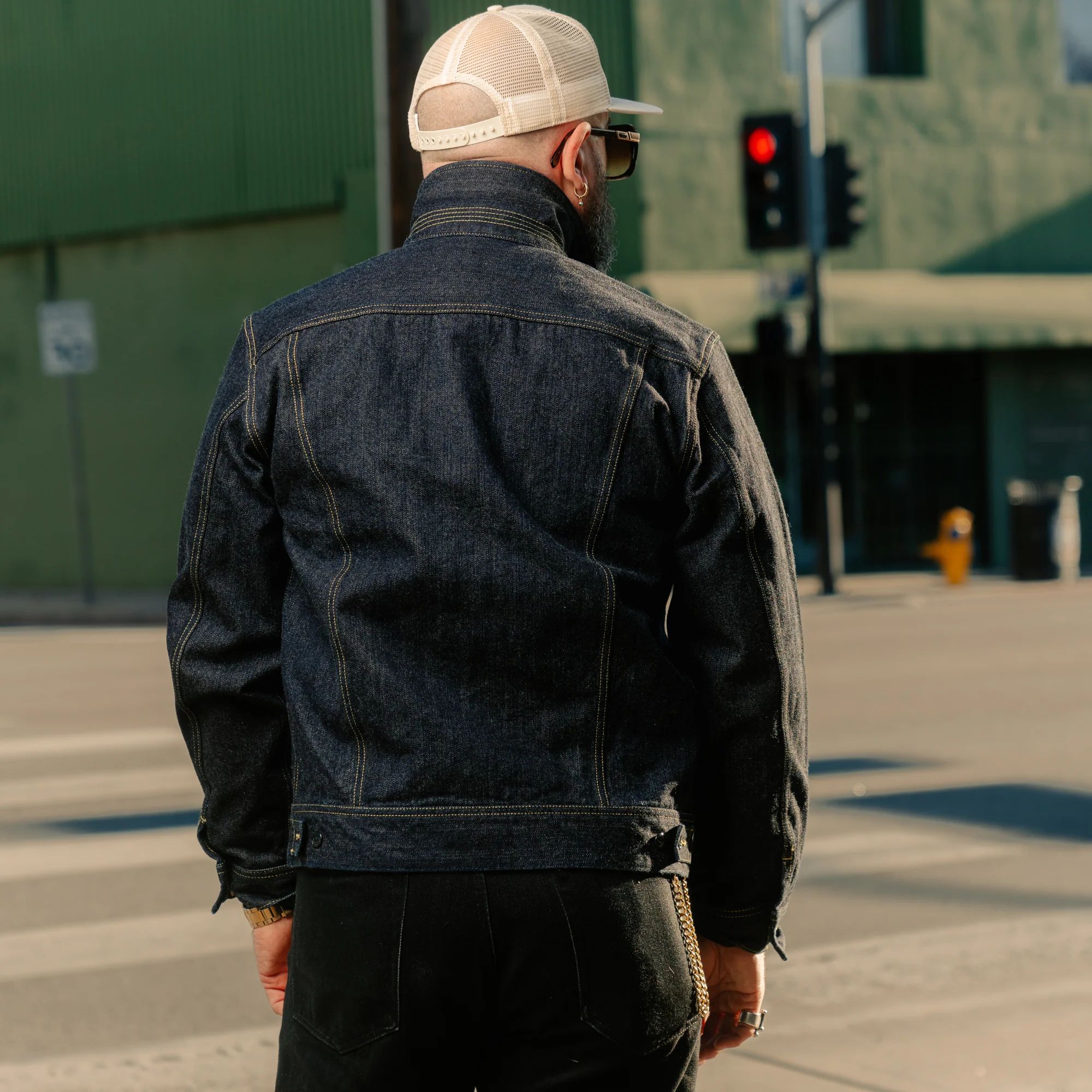 The Flat Head FN-OJ-D103 14.5oz Zimbabwe Cotton Denim Jacket Indigo - Image 6