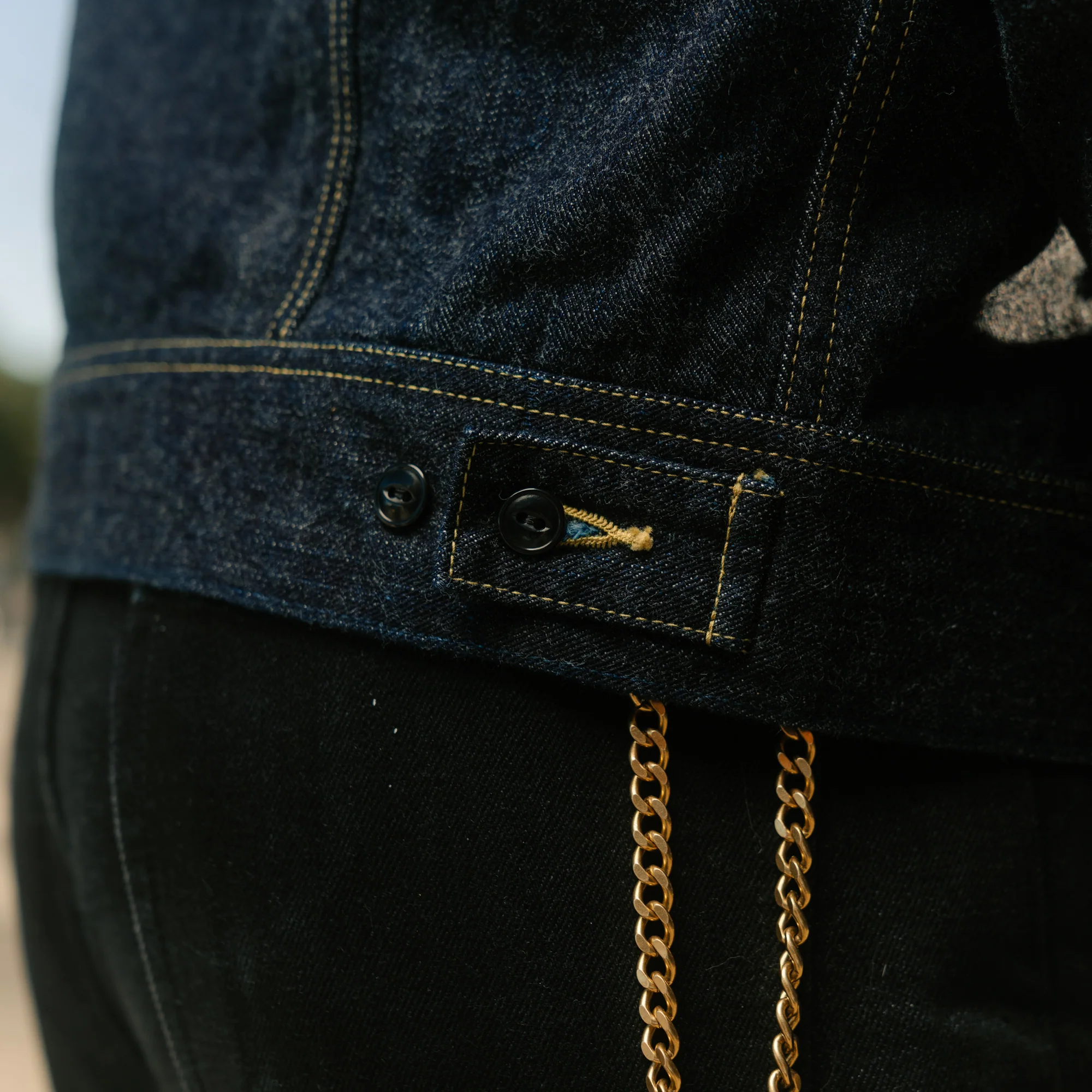 The Flat Head FN-OJ-D103 14.5oz Zimbabwe Cotton Denim Jacket Indigo - Image 7